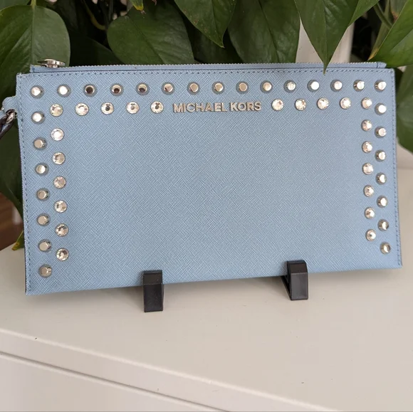 Michael Kors Studded Wristlet / Clutch with Rhinestones - Picture 7 of 16